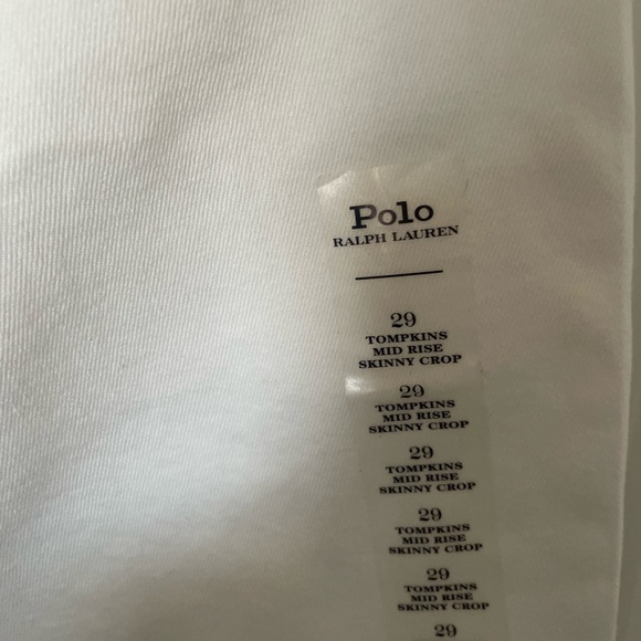 NWT Polo Ralph Lauren Womens The Tompkins Mid Rise Skinny Crop Jeans White Sz 29 - Picture 13 of 16